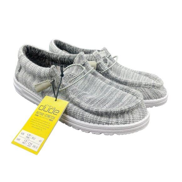 Hey Dude Wally Stretch Sneaker Shoe Mens 8 Granite Gray Lightweight Slip On New main image 2